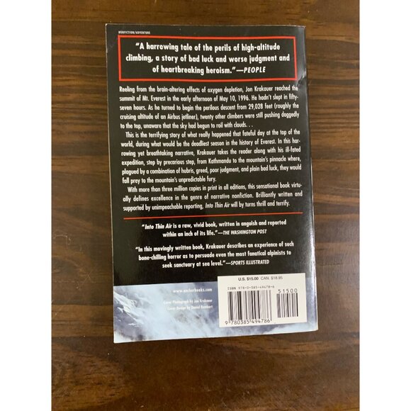Into Thin Air by Jon Krakauer (Author, Photographer) Paperback LS15 - Picture 2 of 3